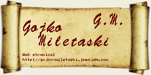 Gojko Miletaški vizit kartica